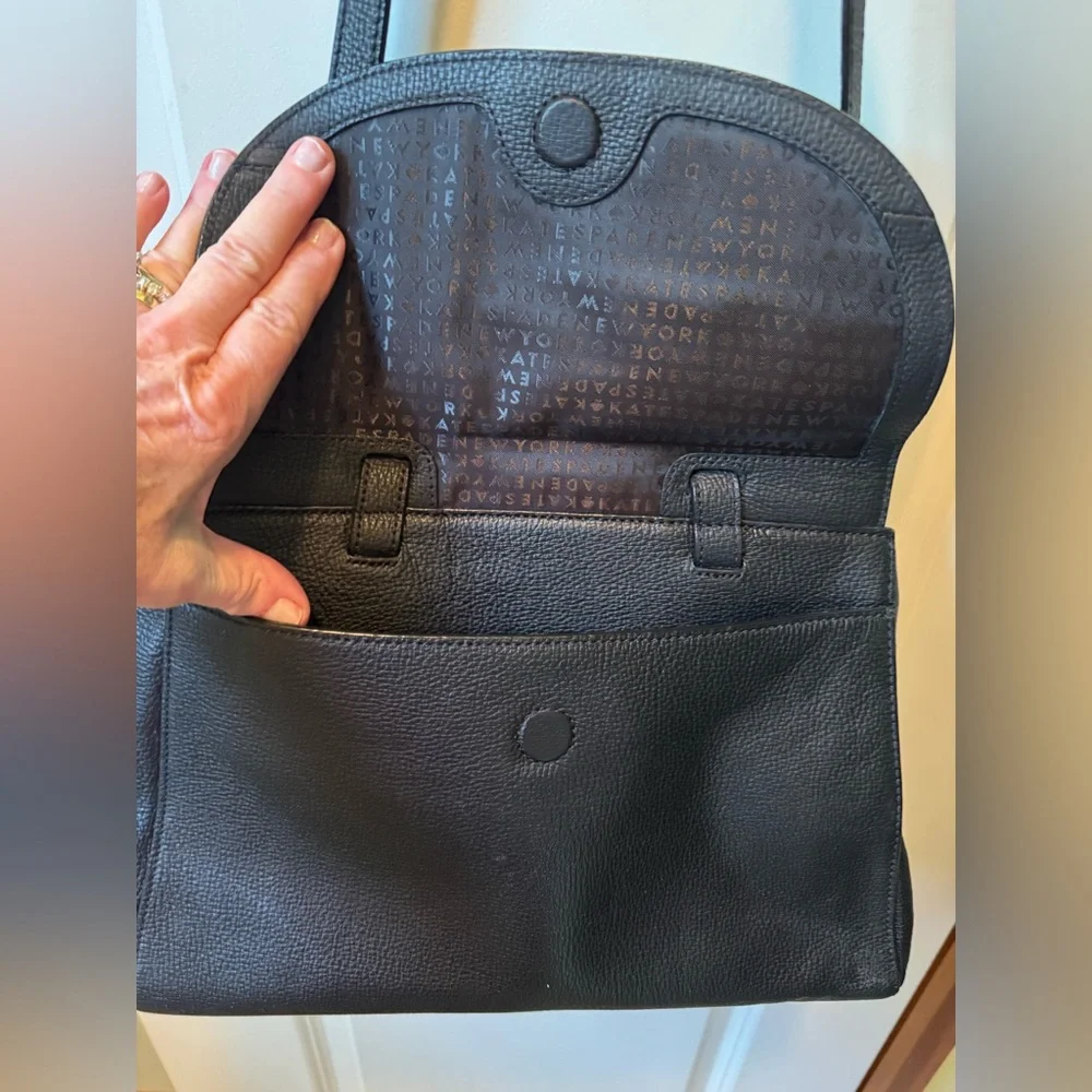 kate spade Pebbled Leather Top-Handle Satchel with Shoulder Strap and Gold Trim